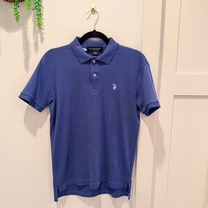 U.S. Polo Assn. Men's Solid Pique Polo Oceana Blue Small Pony Decal Size X-Small